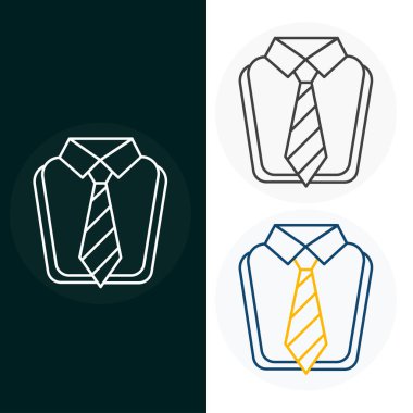 Boyunbağı Tişörtü Vektör İllüstrasyon Simgesi Tasarımı