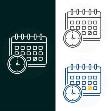 Takvim Vektörü İllüstrasyon ICon Tasarımı