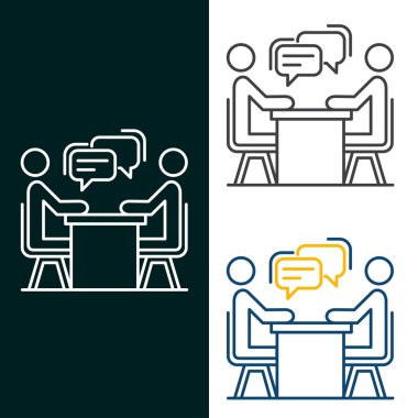 Röportaj Vektörü İllüstrasyon Simgesi Tasarımı