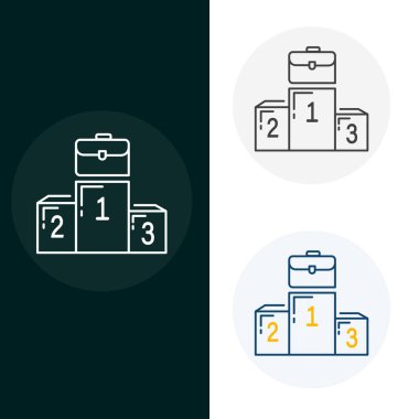 Derleme Rekabet Vektörü Simgesi Tasarımı