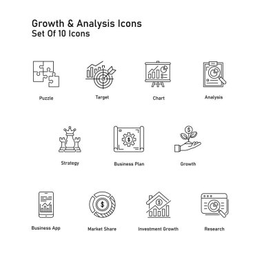 Büyüme ve Analiz Vektörü Simgesi Tasarımı