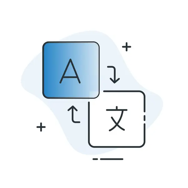 Übersetzung Sprache Konvertierung Vektor Icon Design — Stockvektor
