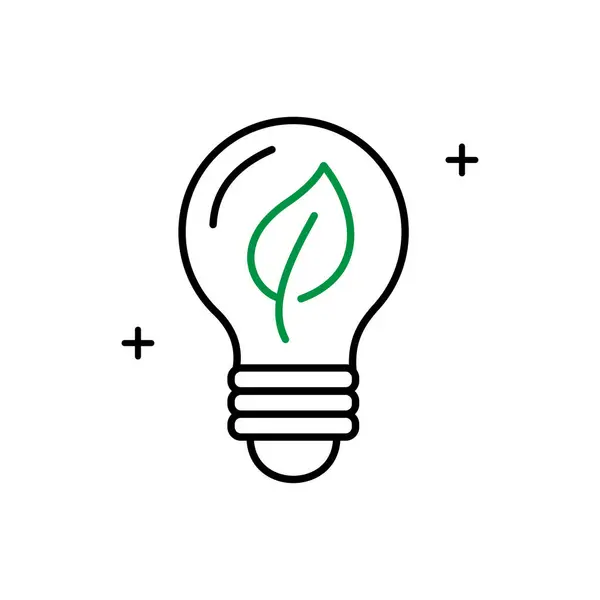 環境にやさしい持続可能な実践を示すグリーンシンキングアイコンの革新的なコンセプト — ストックベクタ