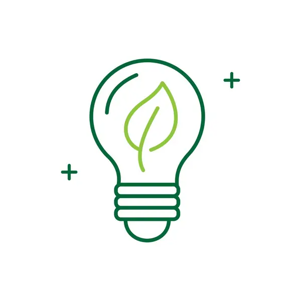 環境にやさしい持続可能な実践を示すグリーンシンキングアイコンの革新的なコンセプト — ストックベクタ
