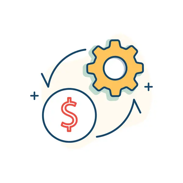 Financial Optimization Vector Icon Design Employing Strategic Financial Management Techniques — Stok Vektör