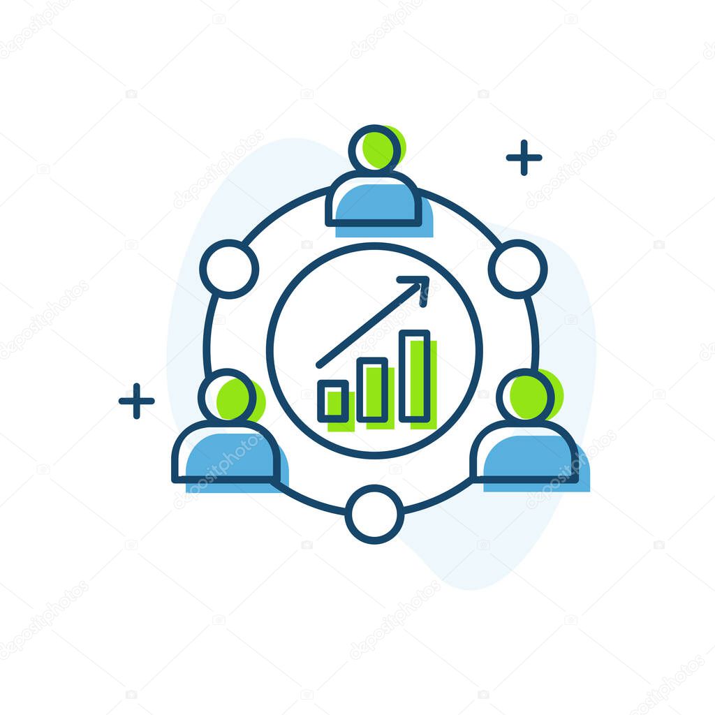 Managing Supplier Selection Vector Icon Design Strategically evaluating and choosing suppliers based on criteria such as quality, reliability, cost-effectiveness, and alignment with business goals