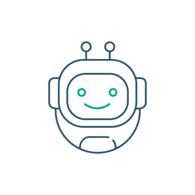 Robotik Teknoloji Vektörü İllüstrasyon Simgesi Tasarımı