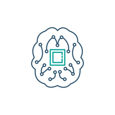 AI Sinirsel Ağ Vektör Simgesi Tasarımı