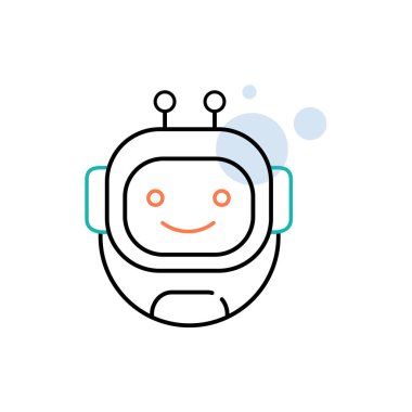 Robotik Teknoloji Vektörü İllüstrasyon Simgesi Tasarımı