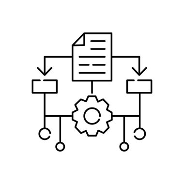 Makine Öğrenme, ML, Veri Madencilik Vektör İllüstrasyon Simgesi Tasarımı