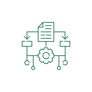 Makine Öğrenme, ML, Veri Madencilik Vektör İllüstrasyon Simgesi Tasarımı