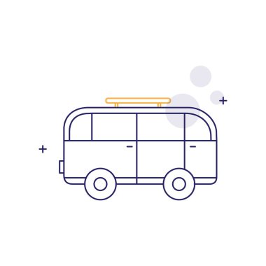 Toplu Taşımacılık, Şehir Otobüsü, Otobüs Seyahati, Otobüs Servisi, Toplu Taşıma Otobüs Vektörü Simgesi Tasarımı