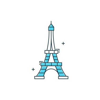 İkonik Eyfel Kulesi Vektör İllüstrasyon Simgesi Tasarımı