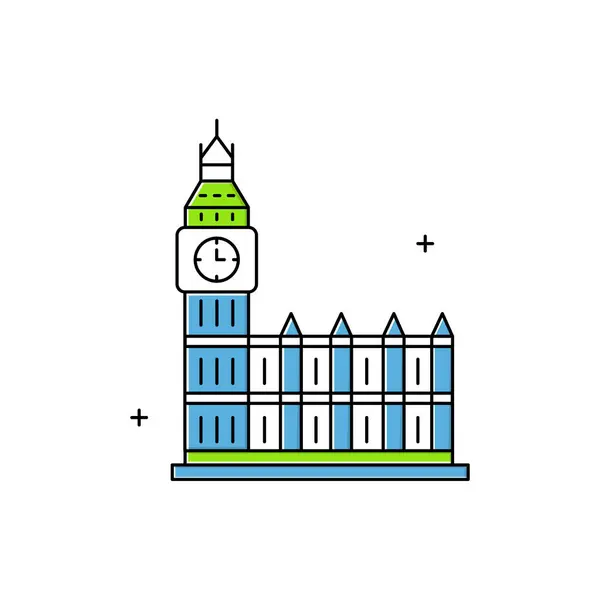 stock vector Big Ben, London Landmark, Clock Tower, British Monument, Westminster Clock, Historic Landmark Vector Illustration Icon Design