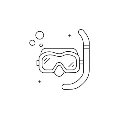 Şnorkelli Maske, Yüzen Veri Vektörü Simgesi Tasarımı