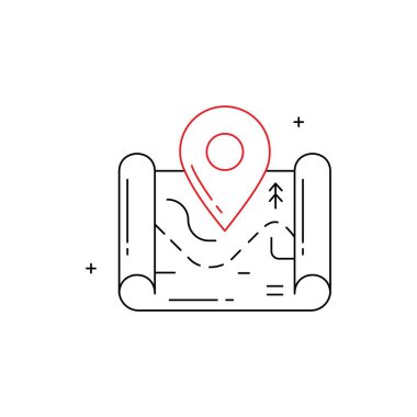 Harita, Konum, GPS Vektör Simgesi Tasarımı