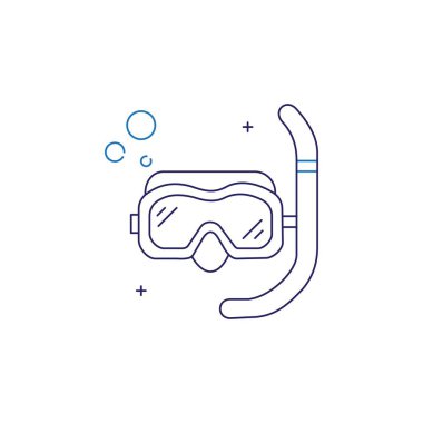 Şnorkelli Maske, Yüzen Veri Vektörü Simgesi Tasarımı