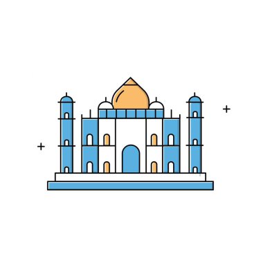 Taj Mahal Vektör Simgesi Tasarımı