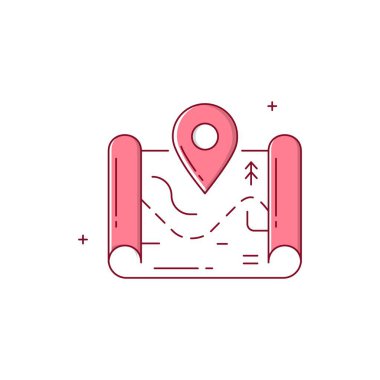 Harita, Konum, GPS Vektör Simgesi Tasarımı