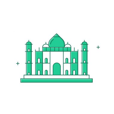 Taj Mahal Vektör Simgesi Tasarımı