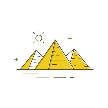 Giza Piramit Vektör Simgesi Tasarımı