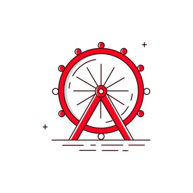 Ferris Wheel Vector Icon Design