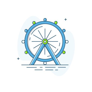 Ferris Wheel Vector Icon Design