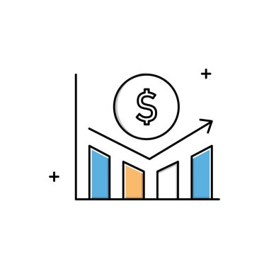 Kâr Büyütme, Gelir Büyümesi, İş Kârı Vektörü Simgesi Tasarımı