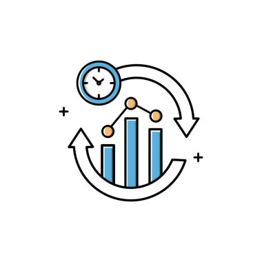Real-Time Analytics, Real-Time Monitoring, Live Data Analysis Vector icon Design clipart