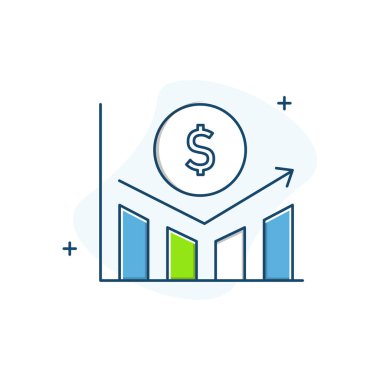 Kâr Büyütme, Gelir Büyümesi, İş Kârı Vektörü Simgesi Tasarımı