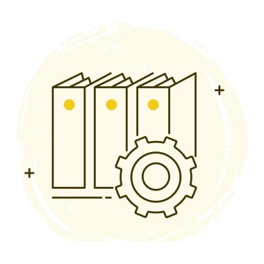 İş Otomasyonu ve Ofis Araçları Vektör Simgesi Tasarımı, otomatik sistemler, dijital ofis, akıllı teknoloji, iş akışı otomasyonu,