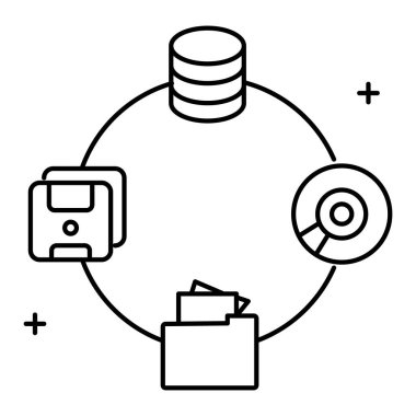 Data Variety Vector Icon Design, information categories, data formats, digital data, data icons,  clipart