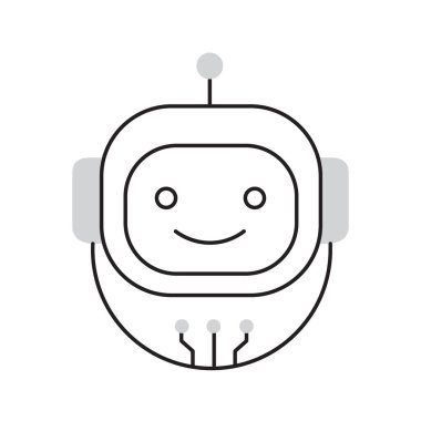 Otomasyon için yapay zeka robot Avatar Vector Simge Tasarımı, teknoloji, yapay zeka sistemleri, endüstriyel otomasyon, robot