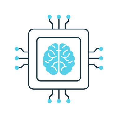 Sinirsel İşleme ve AI Beyin Vektörü Simgesi Tasarımı, Yapay Zeka Ağı, derin sinirsel ağ, yapay zeka sistemleri, akıllı teknoloji