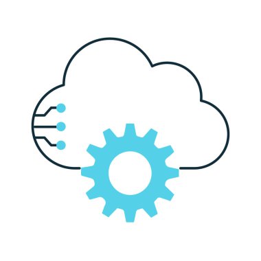 Otomatik Yapay Bulut İşleme Sistemleri Vektör Simgesi Tasarımı, Sistemler, Bulut Hizmetleri, Bulut Teknolojisi