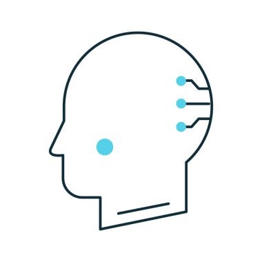 Gelişmiş İnsan Zekası Sistem Vektör Simgesi Tasarımı, Bilişsel Geliştirme, Gelecekteki Teknoloji, Yapay Zeka