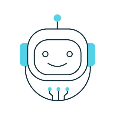 AI Robot Avatar for Industrial Automation Vector Icon Design, robotic systems, digital assistant, AI automation clipart