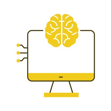 Sinirsel Ağ ve AI Bilgisayarlı Arayüz Vektör Simgesi Tasarımı, Yapay Zeka, Makine Öğrenme, Kullanıcı Arayüzü, Yapay Zeka Sistemleri