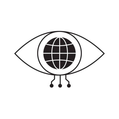 Akıllı Görsel Tanıma Vektörü Simgesi Tasarımı için Küresel Yapay Zeka Gözü, görsel sistemler, nesne tespiti, dijital görüş