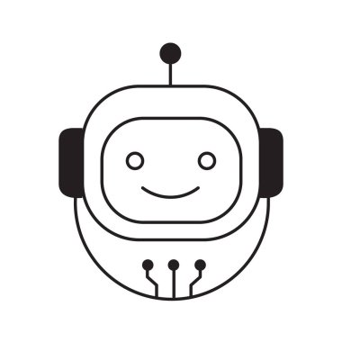 Otomasyon Vektör Simgesi Tasarımı, robot kontrolü, yapay zeka sistemleri, gelişmiş otomasyon için Akıllı AI Robot Avatar