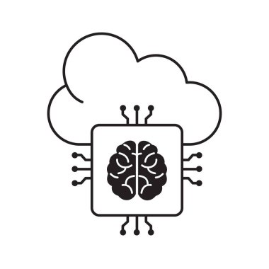 Otomatik Çözümler için Al Cloud Platformu Vektör Simgesi Tasarımı, bulut teknolojisi, Yapay Zeka sistemleri, otomatik işlem