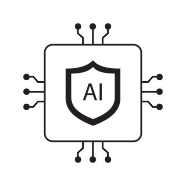 AI Shield for Smart Data Protection Vector Icon Design, shield, cyber defense, AI-driven, AI safety clipart