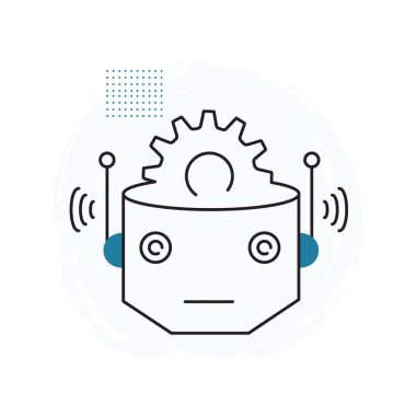 Otomatik Sistemler Vector Simgesi Tasarımı, Robot Kontrolü, Otomasyon Teknolojisi, Yapay Zeka