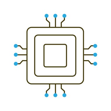 Akıllı Bilgisayar Vektörü Simgesi Tasarımı için AI Merkezi İşlem Birimi