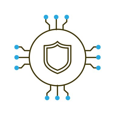 Dijital Güvenlik Vektörü Simgesi Tasarımı, Koruma, Siber Savunma, Dijital Kalkan, Yapay Zeka Güvenliği