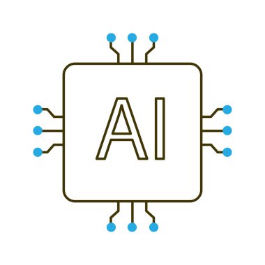 AI Sinirsel Ağ İşlemcisi Çip Vector Simge Tasarımı, Hesaplama, Çip Tasarımı, Yapay Zeka Hesaplama