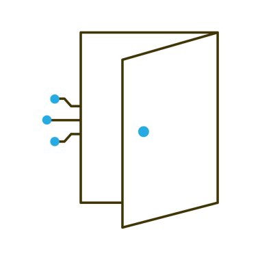 Güvenli Erişim Vektör Simgesi Tasarımı, Teknoloji, Güvenlik Ağı Kapısı