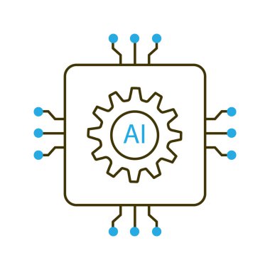 Otomasyon Vector Simge Tasarımı, Robotik Otomasyon, dişli AI Süreç Kontrolü