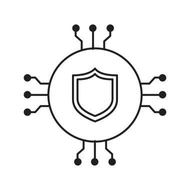 Veri Koruma Vektörü Simgesi Tasarımı için AI Güvenlik Kalkanı