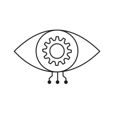 Akıllı Otomasyon Vektör Simgesi Tasarımı için Yapay Zeka Görüş Gözü, Dijital Görüş, Desen Tanıma, Görsel Teknoloji, Otomasyon